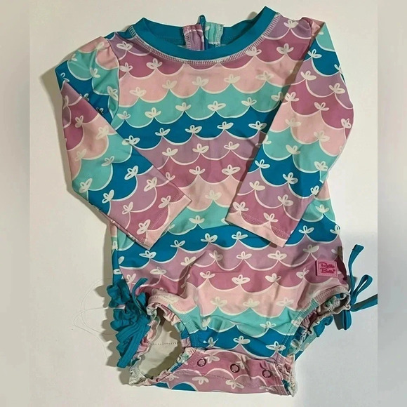 rufflebutts one piece rash guard size 12-18 months mermaid - Picture 5 of 6
